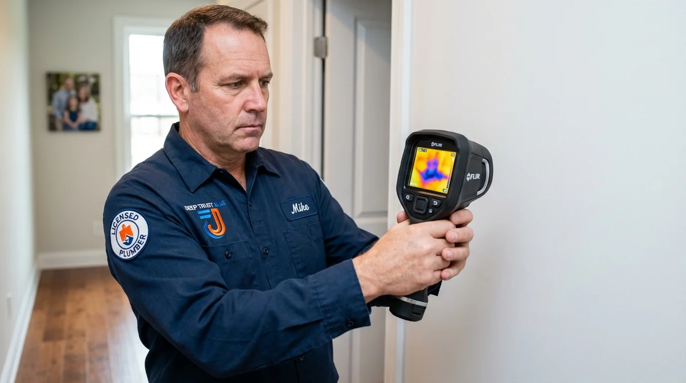 Thermal imaging leak detection by Johns Plumbing LLC in Topsfield